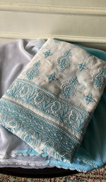 Load image into Gallery viewer, Women's Lakhnavi Handcrafted Unstitched Cotton Chikankari Suit Material - HONC0367464