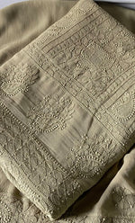 将图像加载到图库查看器中, Women's Lakhnavi Handcrafted Viscose Georgette Unstitched Chikankari Full Suit Material - HONC0319629