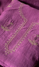 Load image into Gallery viewer, Women's Lakhnavi Handcrafted Chanderi Silk Unstitched Chikankari Full Suit - HONC0345261