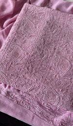 Load image into Gallery viewer, Women's Lakhnavi Handcrafted Viscose Georgette Chikankari Full Suit Material - HONC0267287
