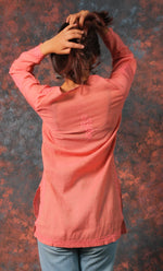 Load image into Gallery viewer, Women's Lakhnavi Handcrafted Cotton Chikankari Top - HONC0331499