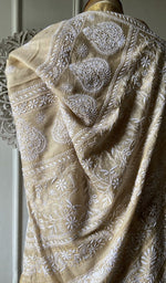 Load image into Gallery viewer, gold pure khadi silk saree, drape and pleats
