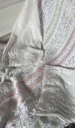 Load image into Gallery viewer, front back chikankari anarkali across the kurta
