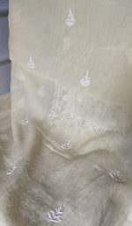Load image into Gallery viewer, dupatta chikankari detail, ivory pure mul chanderi