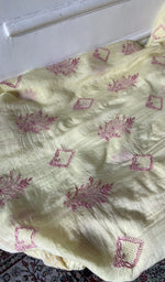 将图像加载到图库查看器中, Chikankari across the body of the pale kurta piece