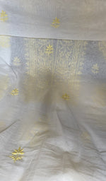 将图像加载到图库查看器中, Border and hem of the white mul chanderi