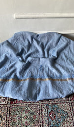 将图像加载到图库查看器中, Light blue mul chanderi chikankari 3 pc unstitched suit set laid out