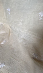 Load image into Gallery viewer, Border and hem of the pale cream mul chanderi