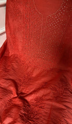 Load image into Gallery viewer, Border and hem of the red mul chanderi