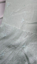 Load image into Gallery viewer, border and hem work on mint green pure mul chanderi