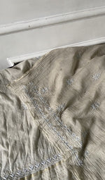 Load image into Gallery viewer, border and hem work on ivory pure mul chanderi