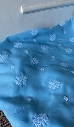 Load image into Gallery viewer, Chikankari across the body of the blue kurta piece