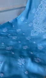 Load image into Gallery viewer, Gala and front panel worked in fine chikankari with haath ki jaali