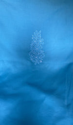 Load image into Gallery viewer, Border and hem of the blue cotton