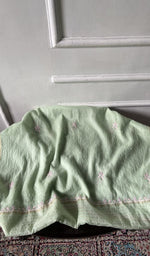 将图像加载到图库查看器中, Mint green pure mul chanderi laid over the stool