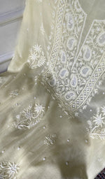 将图像加载到图库查看器中, Gala of the ivory kurta piece, worked in fine chikankari