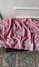 Load image into Gallery viewer, pink pure mul chanderi, full piece laid out