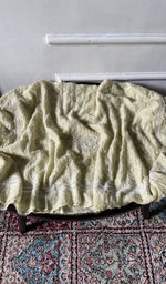 Load image into Gallery viewer, pale yellow pure mul chanderi, full piece laid out