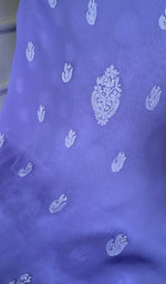 Load image into Gallery viewer, dupatta chikankari detail, lavender faux georgette