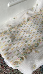 Load image into Gallery viewer, gala and front chikankari on white pure mul chanderi