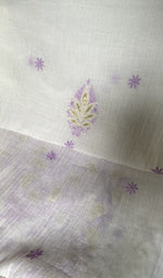 Load image into Gallery viewer, dupatta chikankari detail, white pure mul chanderi