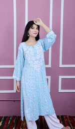 Load image into Gallery viewer, Soni Women's Lucknowi Handcrafted Modal Cotton Chikankari Kurti - HONC0166558