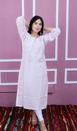 Load image into Gallery viewer, Nargish Women's Lucknowi Handcrafted Cotton Chikankari Kurti - HONC0171335