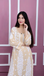 Load image into Gallery viewer, Safina Women's Lakhnavi Handcrafted Modal Cotton Chikankari Kurta And Palazzo Set - HONC0124073