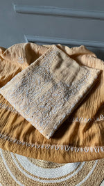 Load image into Gallery viewer, Women's Lakhnavi Handcrafted Mul chanderi Semi -Stitched Kurta And Dupatta Set - HONC0284743