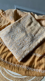 Load image into Gallery viewer, Women's Lakhnavi Handcrafted Mul chanderi Semi -Stitched Kurta And Dupatta Set - HONC0284743