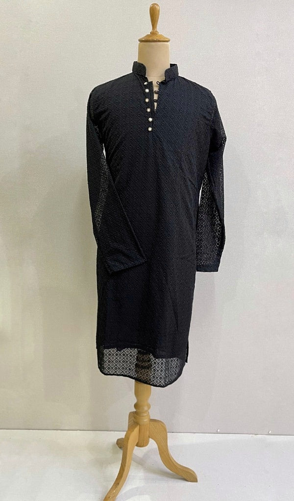 Men's Faux-Georgette Hakoba Kurta - HONC0261815