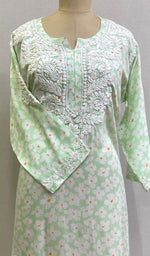 Load image into Gallery viewer, Zeba Women's Lucknowi Handcrafted Modal Cotton Chikankari Kurti - HONC0174495
