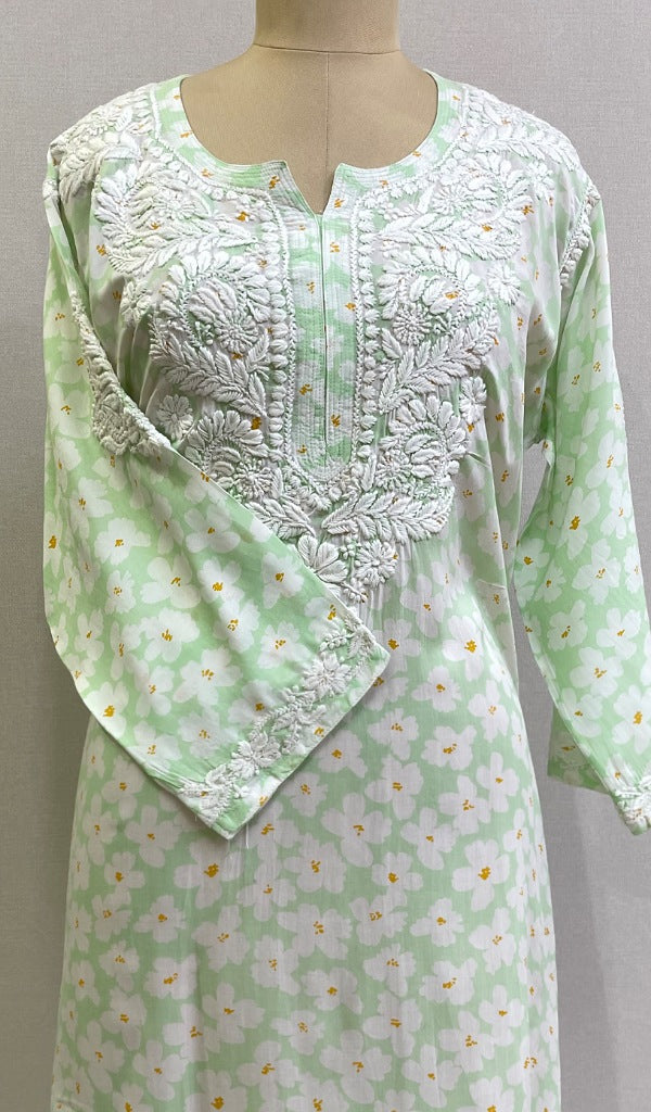Zeba Women's Lucknowi Handcrafted Modal Cotton Chikankari Kurti - HONC0174495