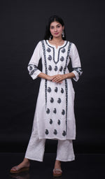 Load image into Gallery viewer, Pakeezah Women's Lucknowi Handcrafted Cotton Chikankari Kurti - HONC0171316