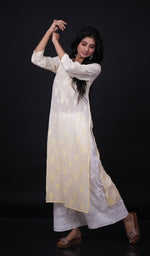 Load image into Gallery viewer, Women's Lakhnavi Handcrafted Viscose Georgette Chikankari Kurti - HONC091901