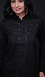 Load image into Gallery viewer, Women's Lakhnavi Handcrafted Modal Cotton Chikankari Top - HONC0171839