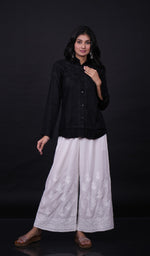 Load image into Gallery viewer, Women's Lakhnavi Handcrafted Modal Cotton Chikankari Top - HONC0171839