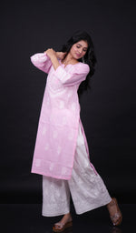 Load image into Gallery viewer, Aastha Women's Lucknowi Handcrafted Cotton Chikankari Kurti - HONC0161051
