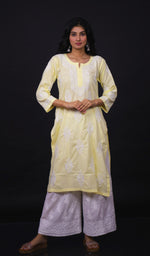 Load image into Gallery viewer, Zoha Women&#39;s Lucknowi Handcrafted Cotton Chikankari Kurti - HONC0129493
