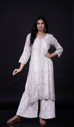 Load image into Gallery viewer, Anum Women&#39;s Lucknowi Handcrafted Modal Cotton Chikankari Kurti - HONC0179055
