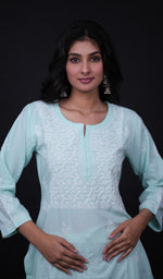 Load image into Gallery viewer, Gulnaaz Women's Lucknowi Handcrafted Mul Cotton Chikankari Kurti - HONC0161219