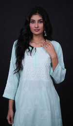 Load image into Gallery viewer, Gulnaaz Women's Lucknowi Handcrafted Mul Cotton Chikankari Kurti - HONC0161219