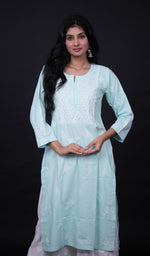 Load image into Gallery viewer, Gulnaaz Women's Lucknowi Handcrafted Mul Cotton Chikankari Kurti - HONC0161219