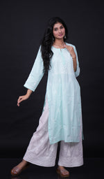Load image into Gallery viewer, Gulnaaz Women's Lucknowi Handcrafted Mul Cotton Chikankari Kurti - HONC0161219