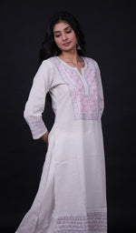 Load image into Gallery viewer, Huma Women's Lucknowi Handcrafted Cotton Chikankari Kurti - HONC0111051