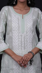 Load image into Gallery viewer, Jubina Women's Lucknowi Handcrafted Cotton Chikankari Kurti - HONC0164318