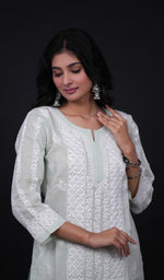 Load image into Gallery viewer, Jubina Women's Lucknowi Handcrafted Cotton Chikankari Kurti - HONC0164318