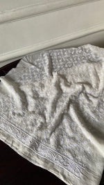 Load image into Gallery viewer, Lucknowi Handcrafted Pure Silk Georgette Chikankari Unstitched Men's Kurta Fabric - HONC0333625