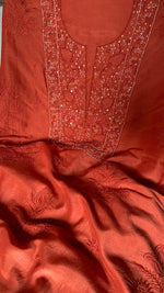 Load image into Gallery viewer, ‹› Women's Lakhnavi Handcrafted Muslin Unstitched Chikankari Full Suit - HONC0344381