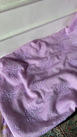 Load image into Gallery viewer, Women's Lakhnavi Handcrafted Chanderi Silk Unstitched Chikankari Full Suit - HONC0354629